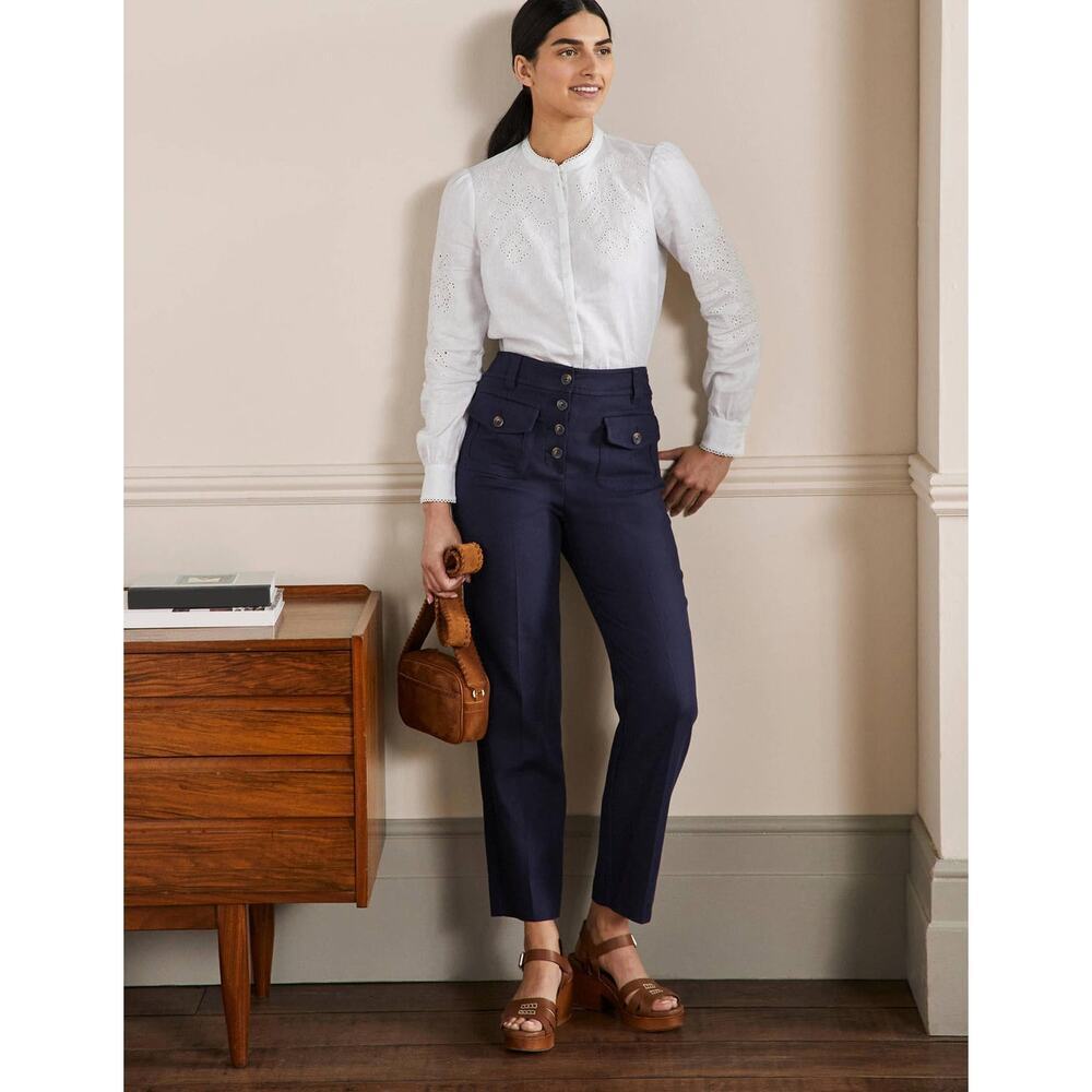 Boden Carrie High Waisted Pants in Navy